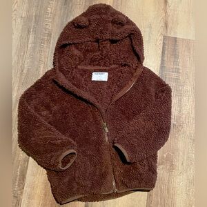 Old Navy Chocolate Brown Fleece Toddler Bear Jacket